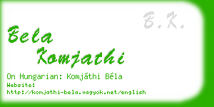 bela komjathi business card