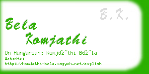 bela komjathi business card